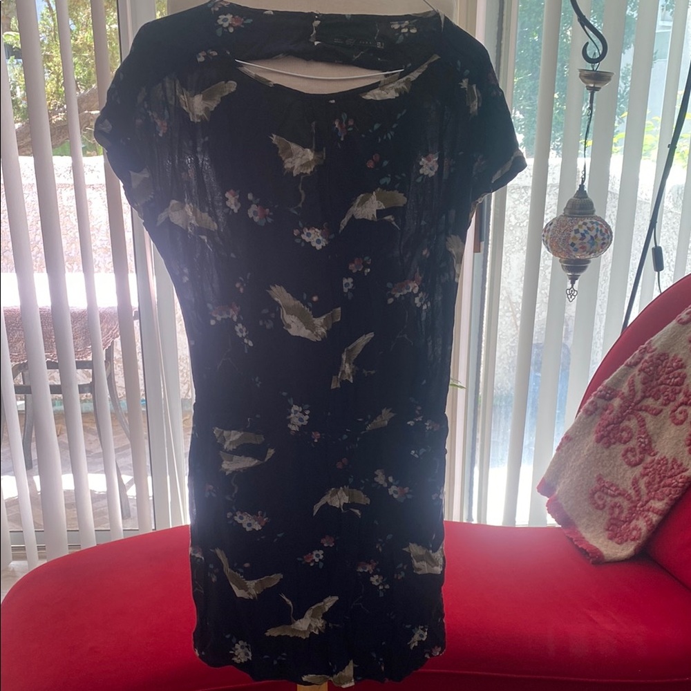 Zara Black Dress with Floral Accents